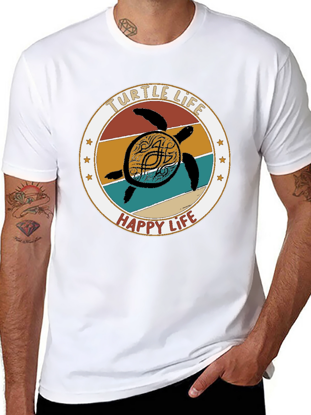 Turtle Life Happy Life Graphic T-Shirt