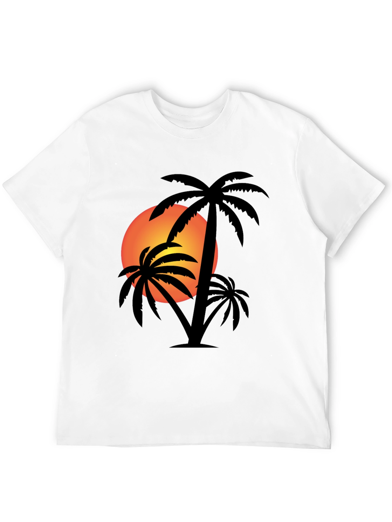 Tropical Sunset Palm Tree Graphic T-Shirt