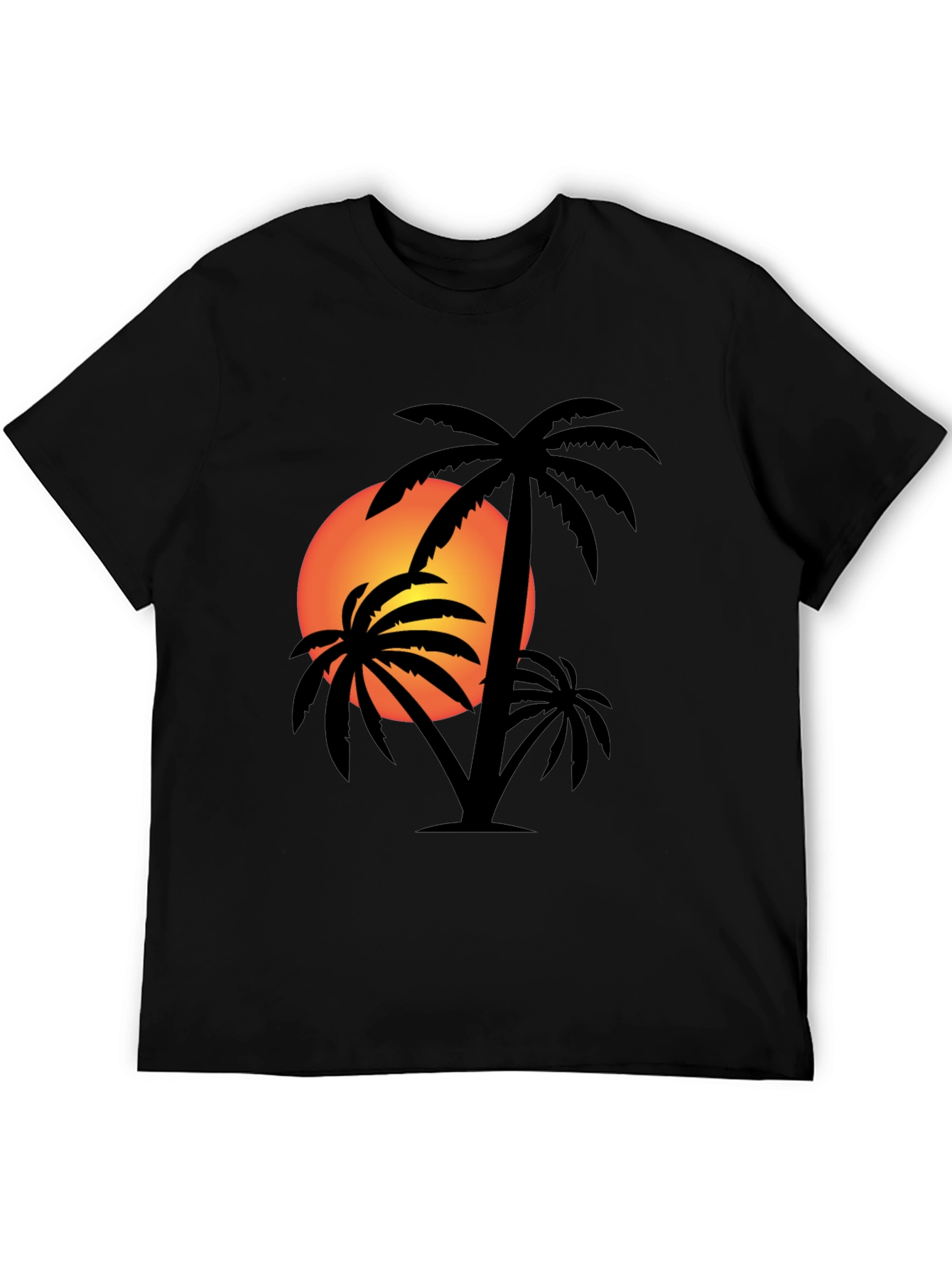 Tropical Sunset Palm Tree Graphic T-Shirt