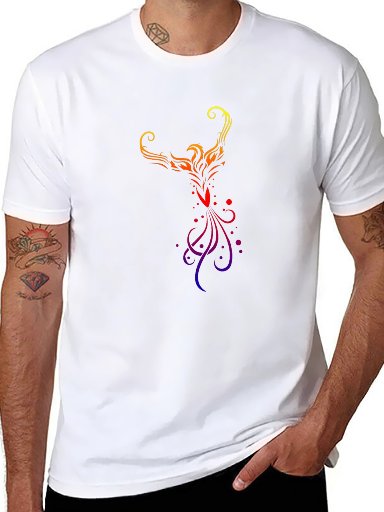 Phoenix Graphic Tee - Black Cotton Blend