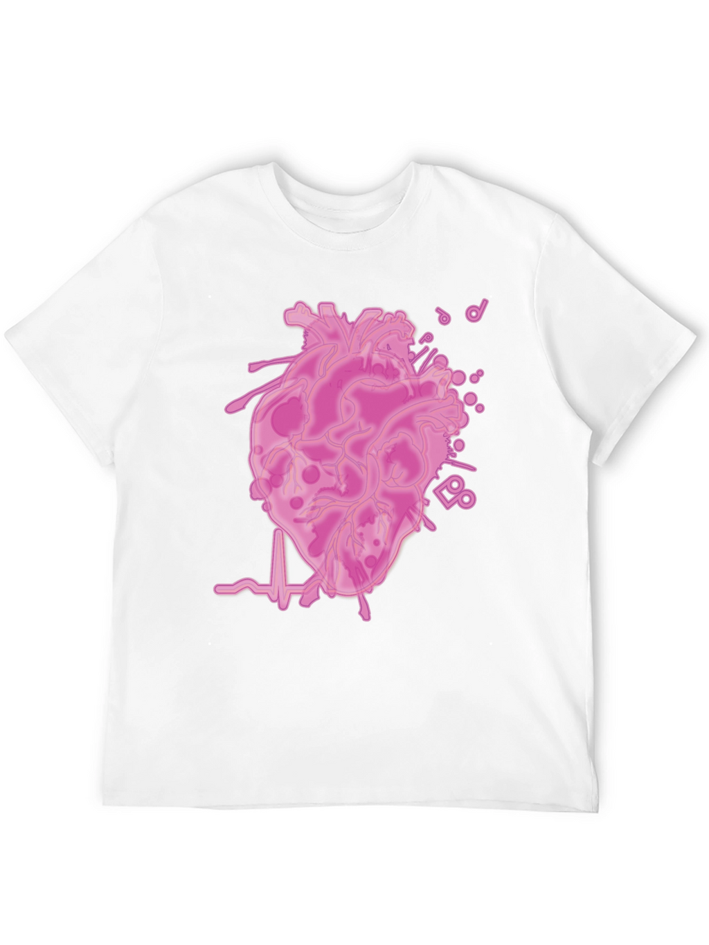 Anatomical Heartbeat Graphic T-Shirt - Black
