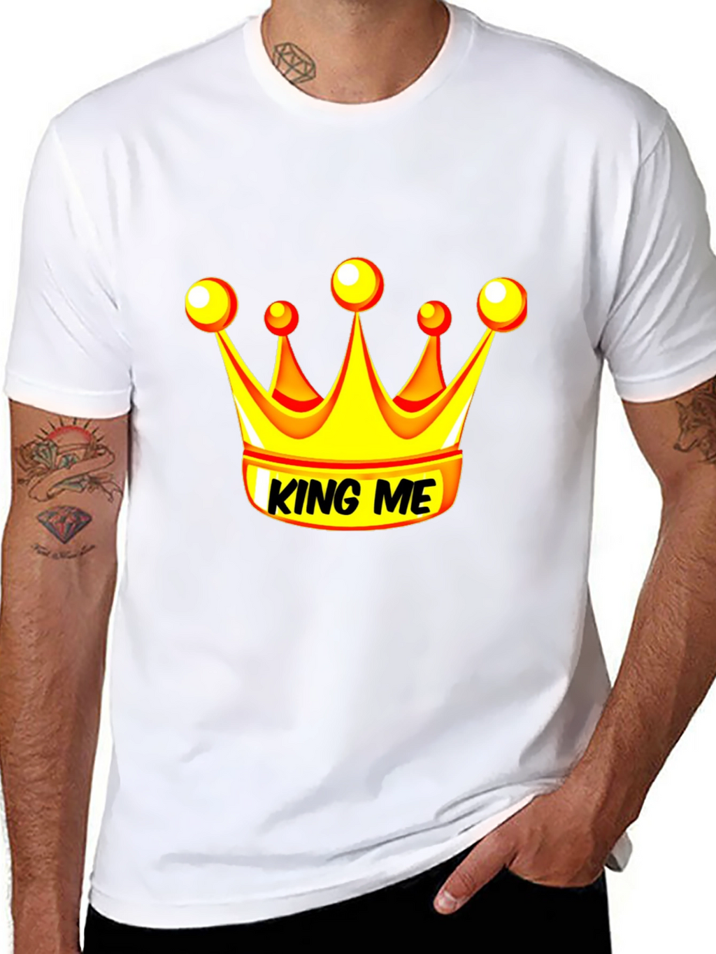King Me Graphic Tee - Black Cotton Blend T-Shirt