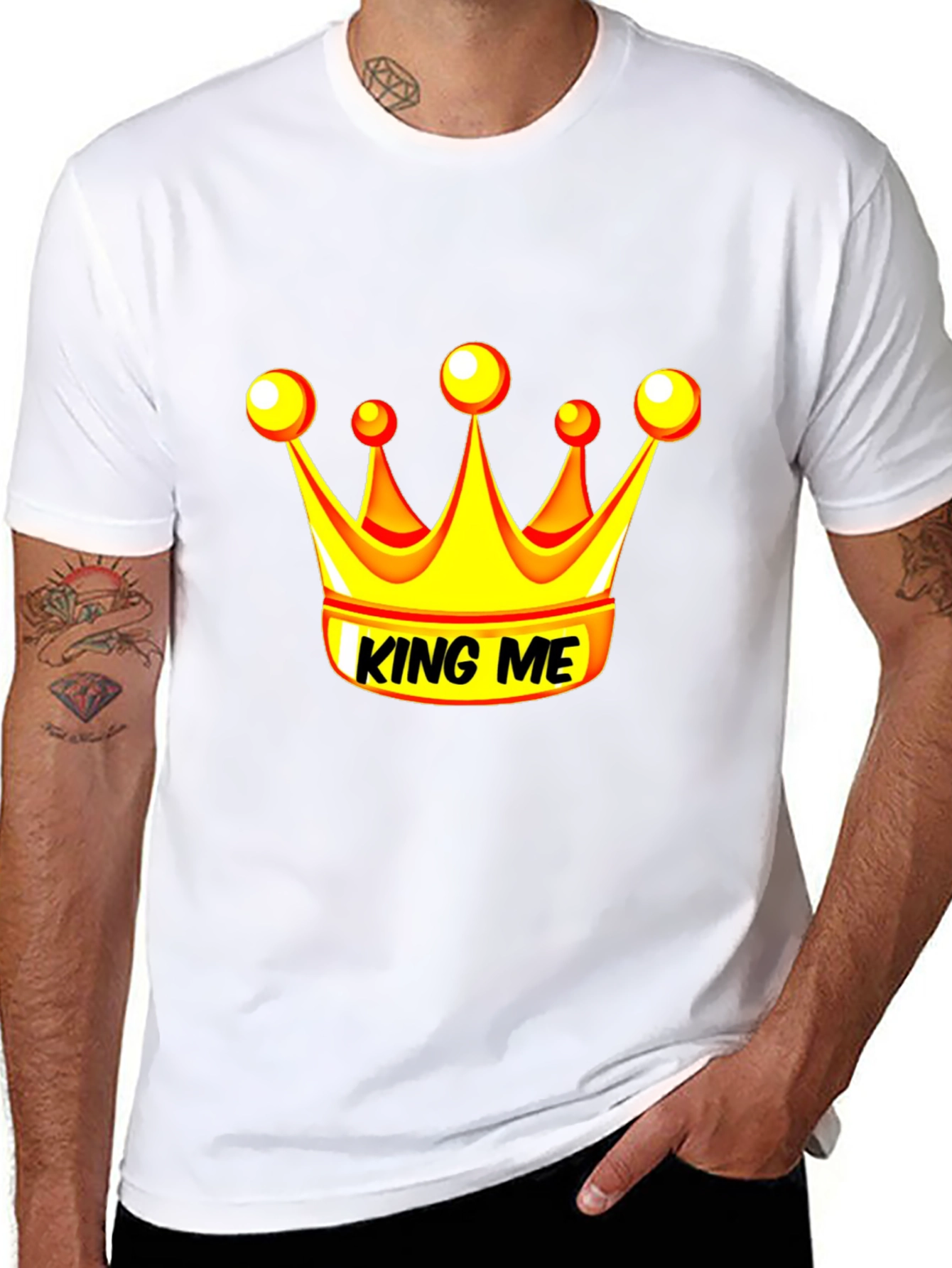 King Me Graphic Tee - Black Cotton Blend T-Shirt