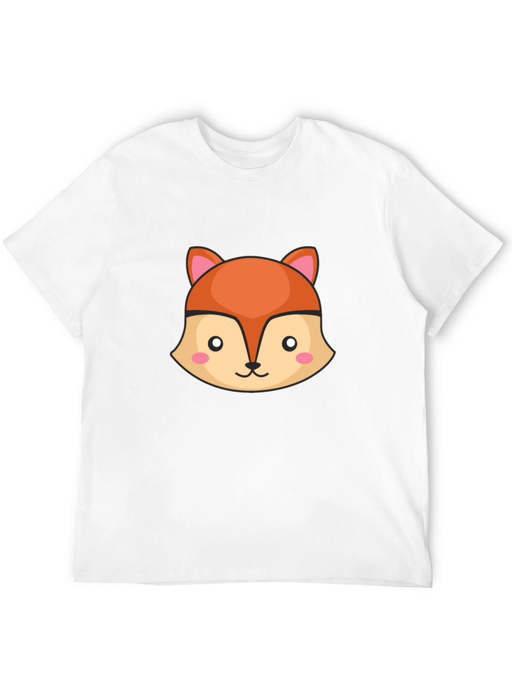 Cute Fox Graphic Black T-Shirt