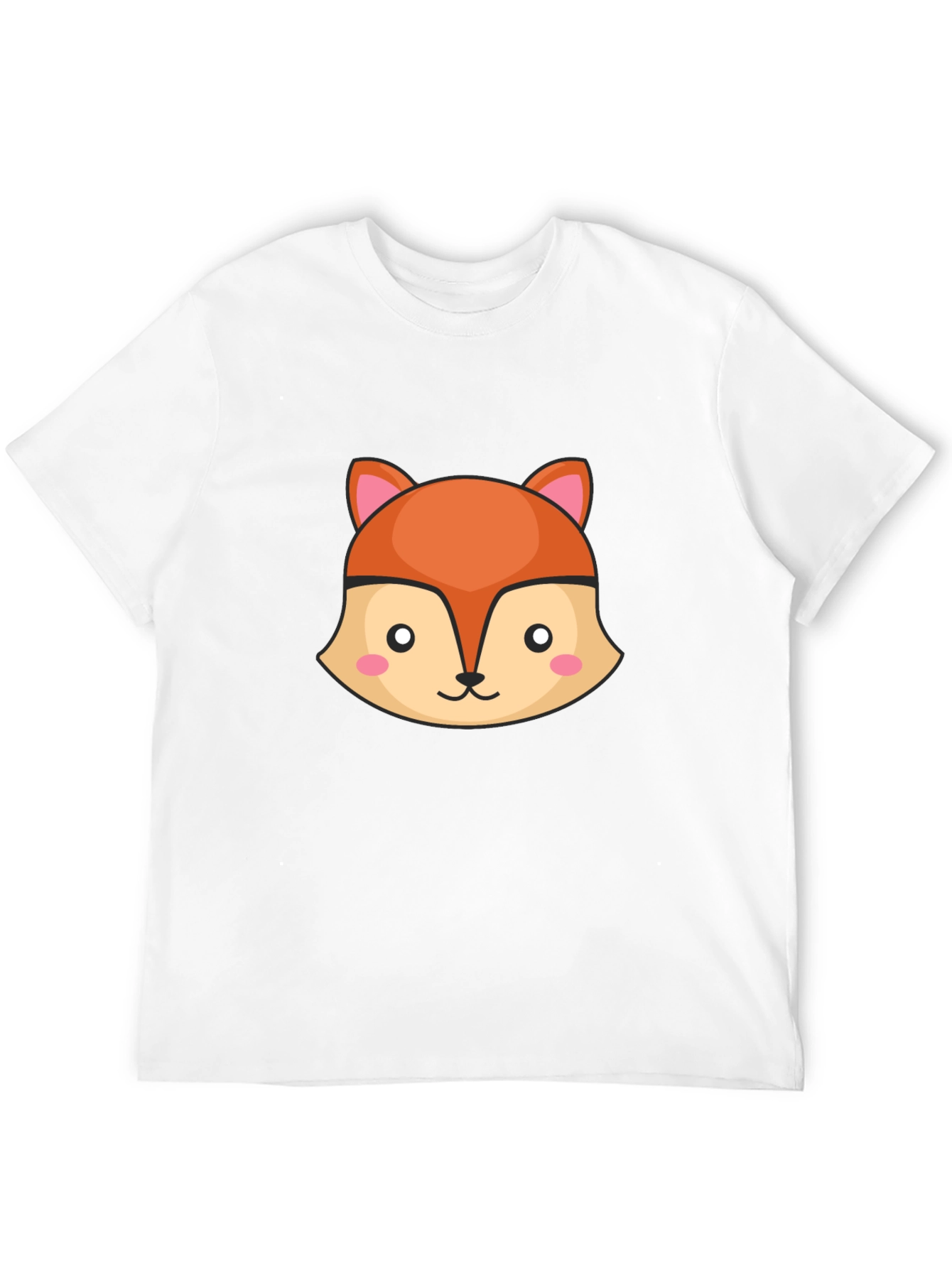 Cute Fox Graphic Black T-Shirt