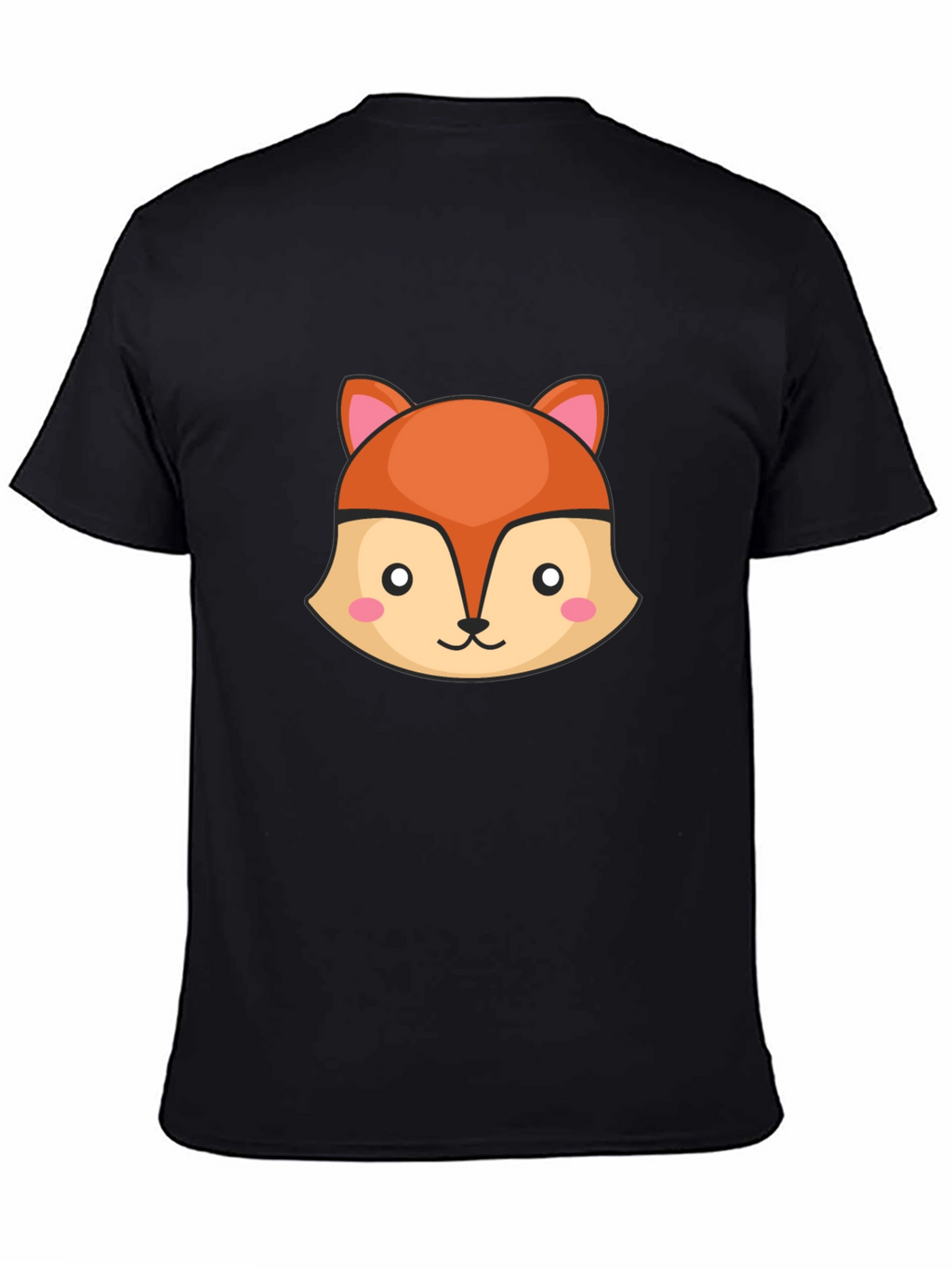 Cute Fox Graphic Black T-Shirt