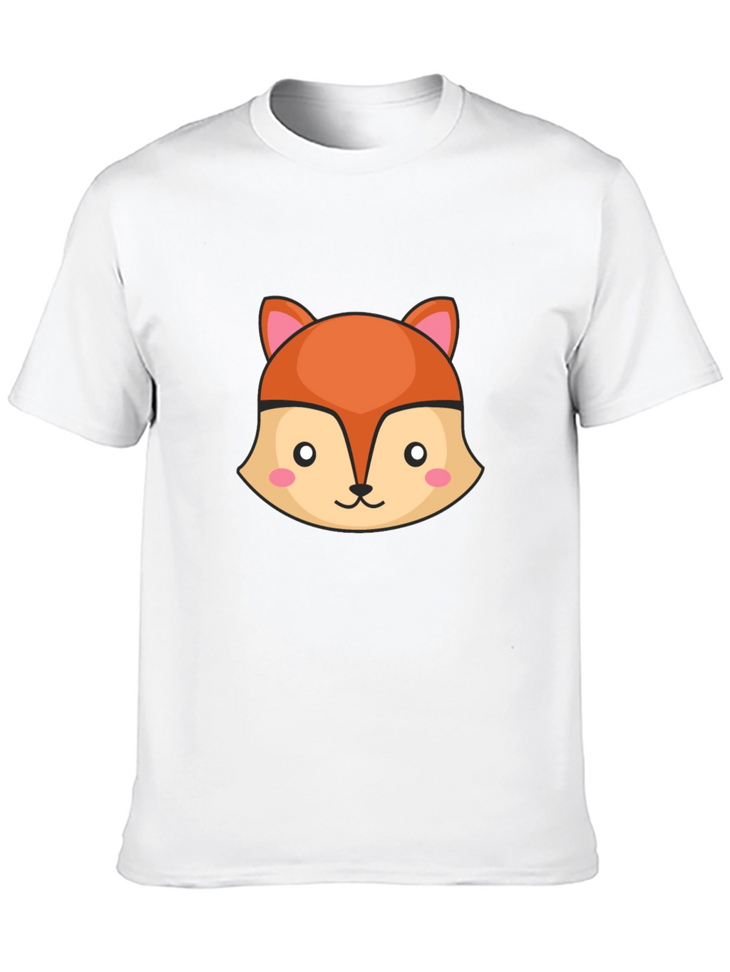 Cute Fox Graphic Black T-Shirt