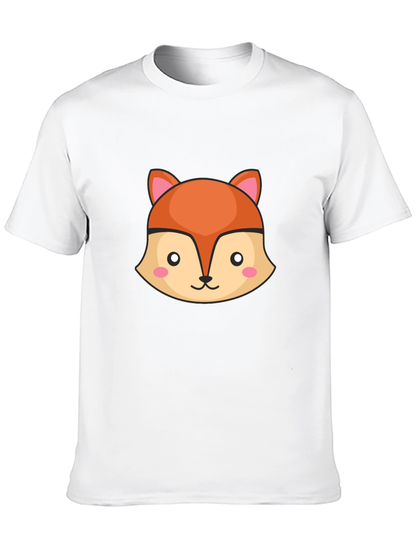 Cute Fox Graphic Black T-Shirt