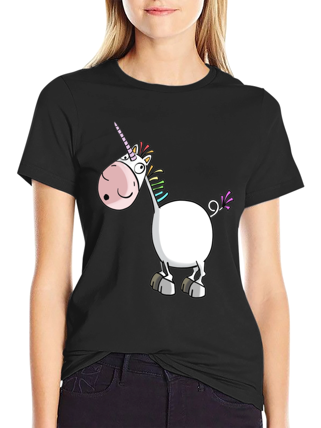 Funny Unicorn Graphic T-Shirt - Black Cotton Tee