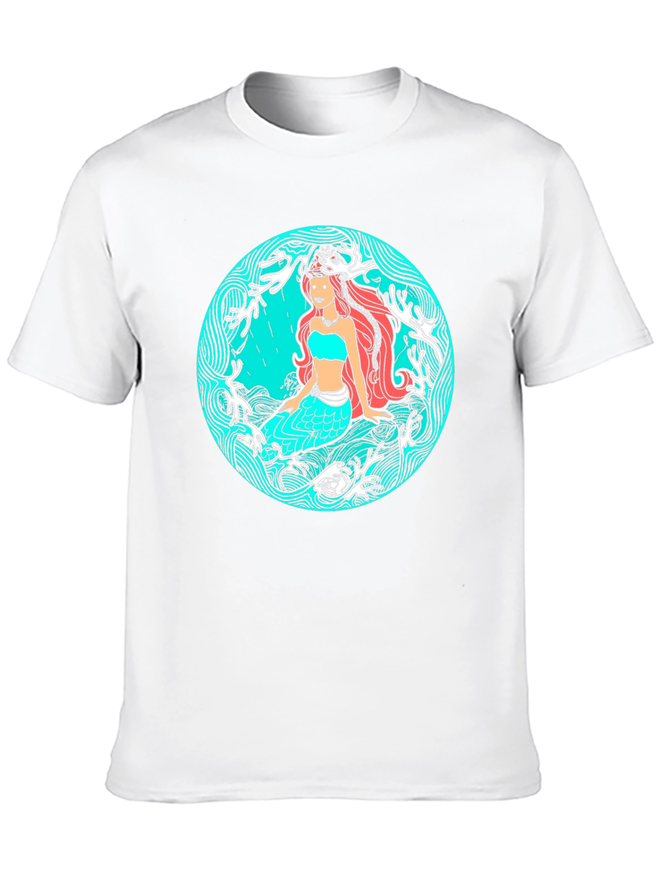 Mermaid Graphic Tee - Artistic Ocean Design