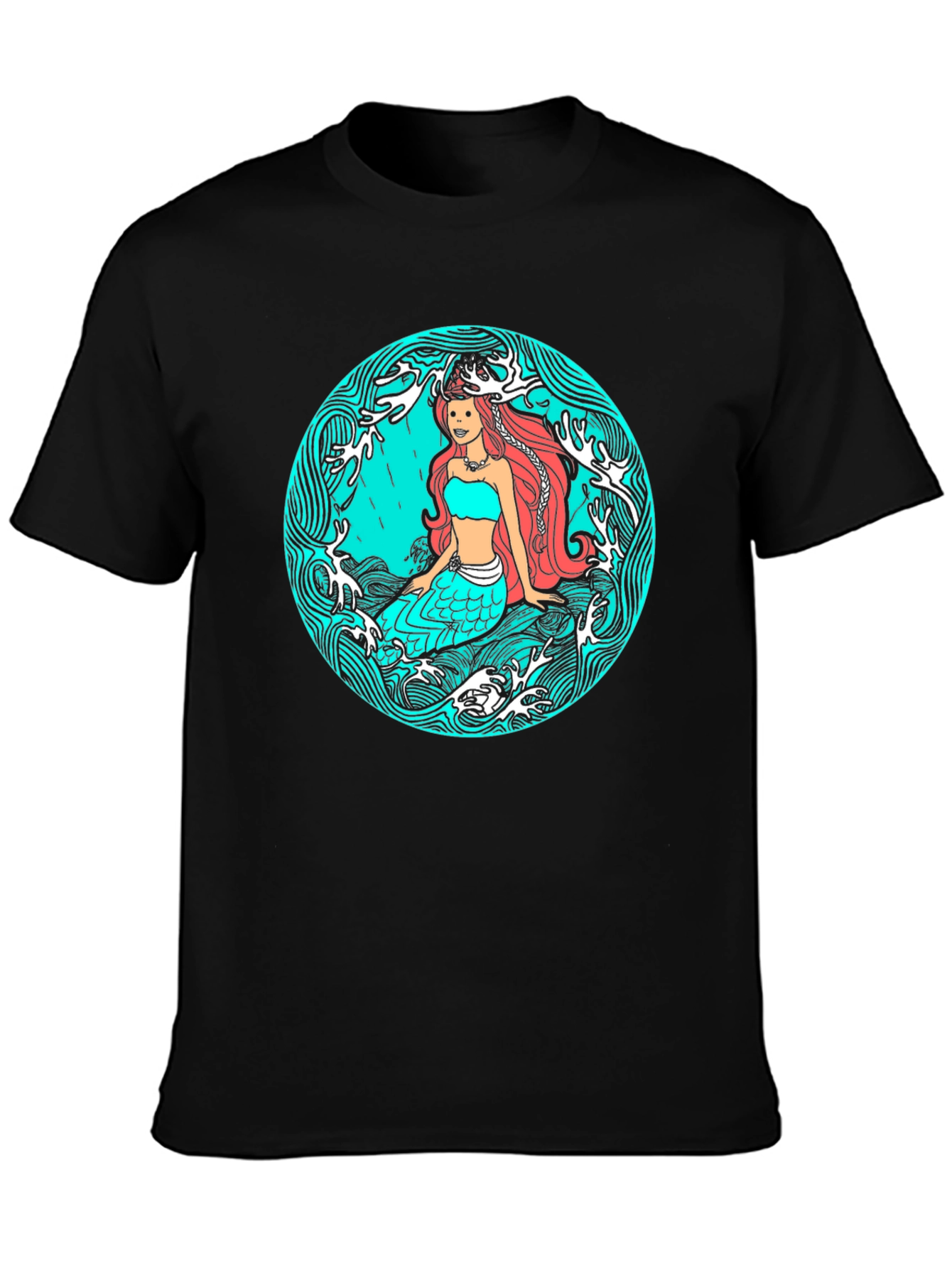 Mermaid Graphic Tee - Artistic Ocean Design