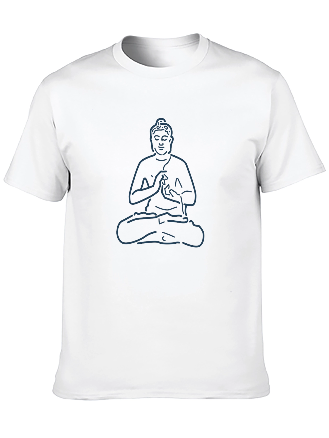 Buddha Outline Graphic Tee - Black
