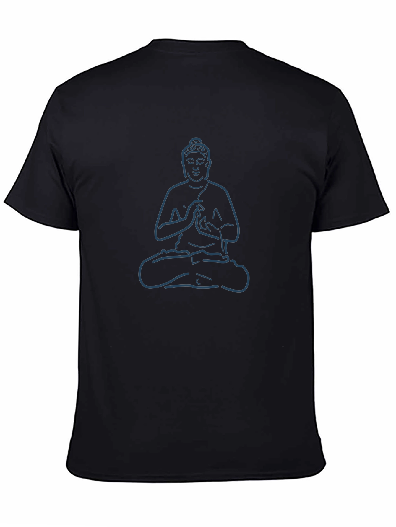 Buddha Outline Graphic Tee - Black