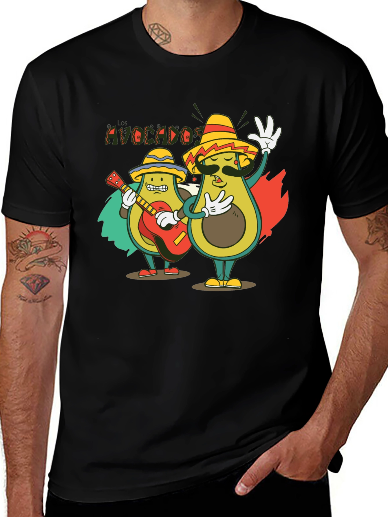 Avocado Mariachi Black T-Shirt