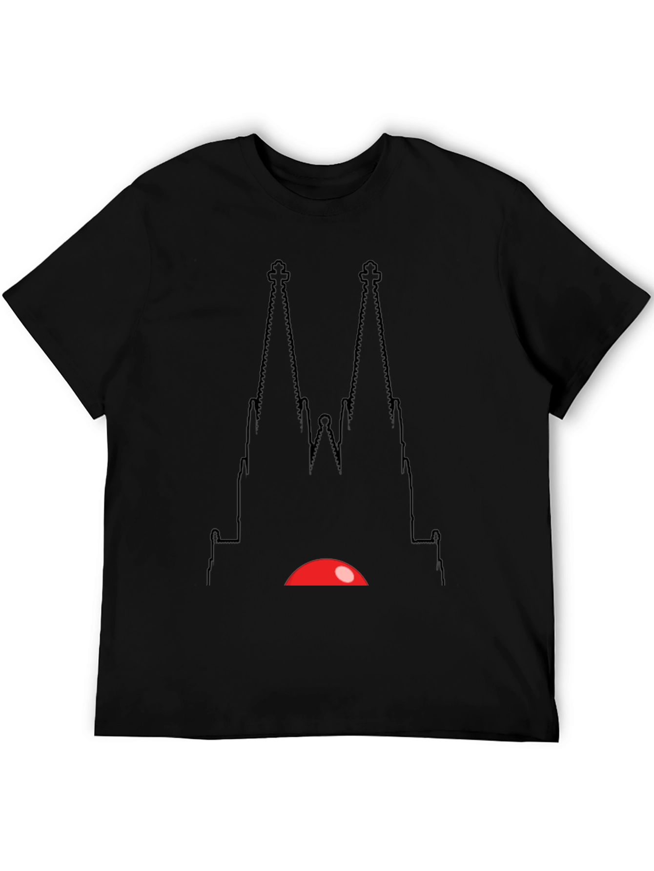 Black Graphic Tee - Sagrada Familia Inspired Design