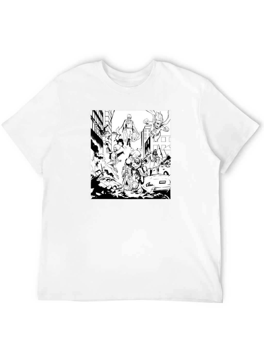 Superheroes Graphic Tee - Black