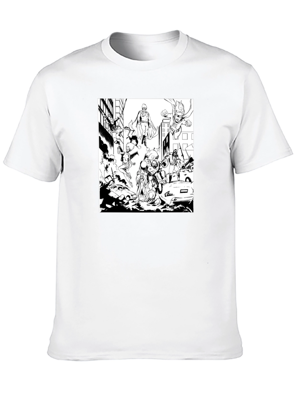 Superheroes Graphic Tee - Black
