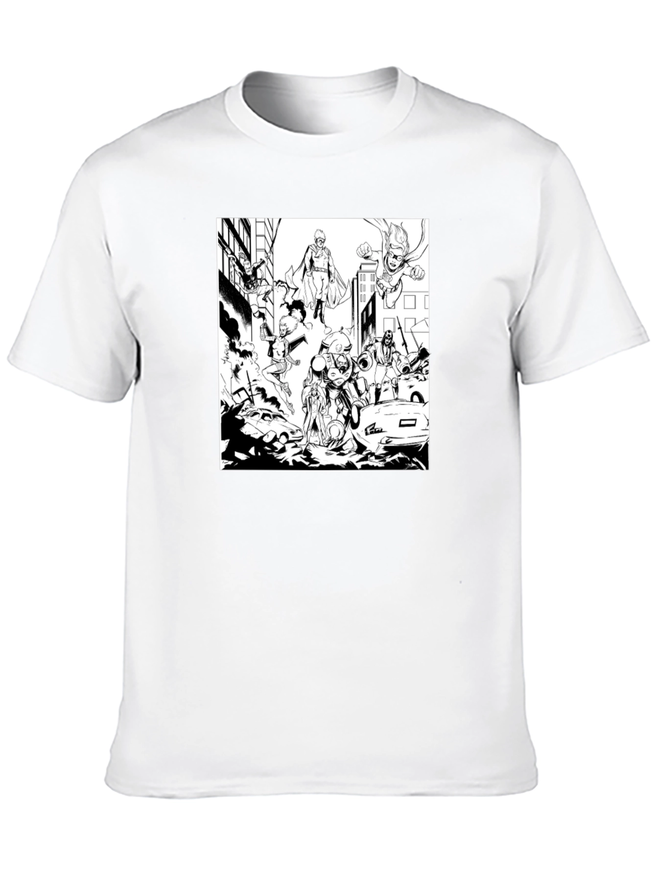 Superheroes Graphic Tee - Black