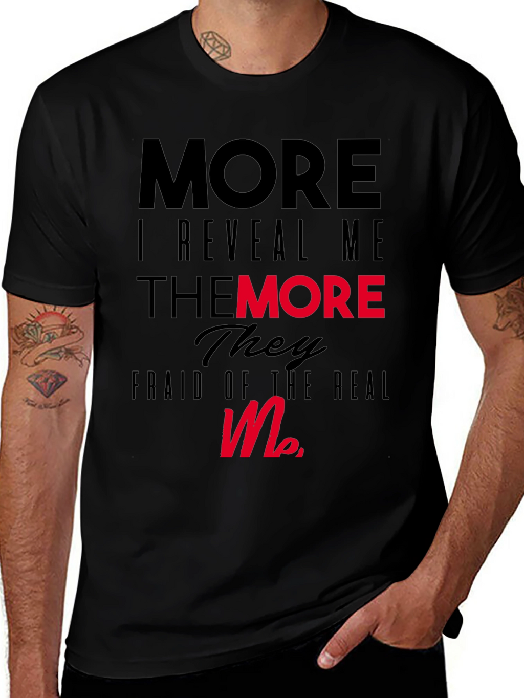 More I Reveal Me Graphic Black T-Shirt