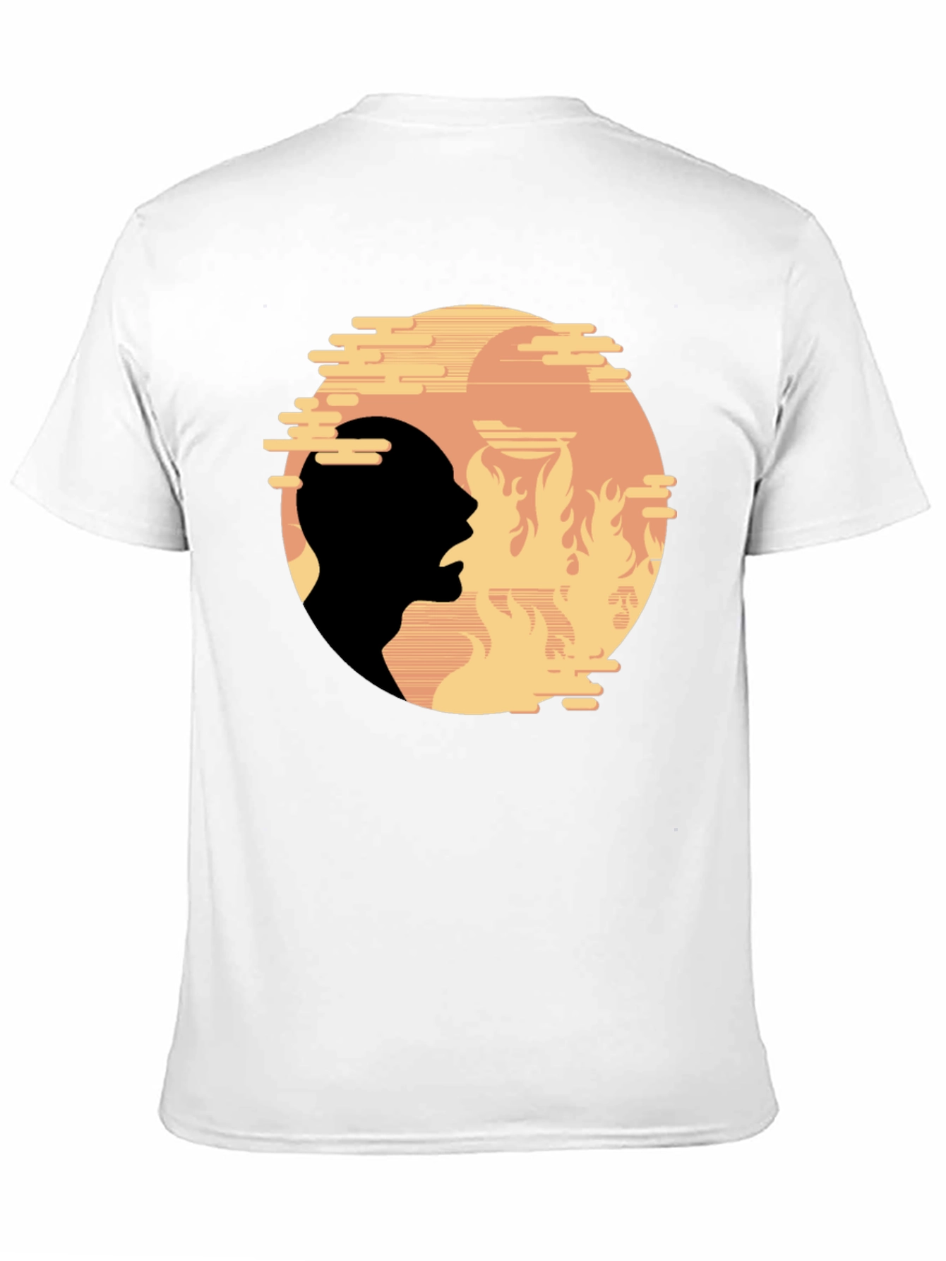 Fiery Silhouette Graphic Tee - Bold Statement Shirt