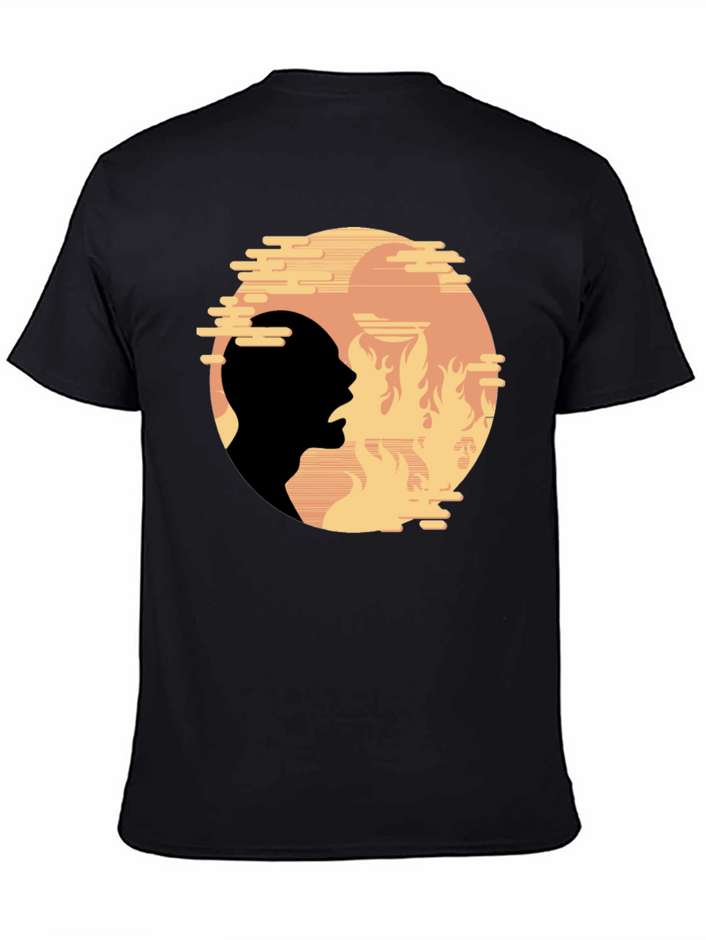 Fiery Silhouette Graphic Tee - Bold Statement Shirt