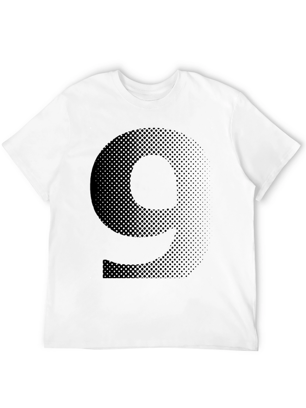 Mens Black T-Shirt - Graphic Number 9 Design