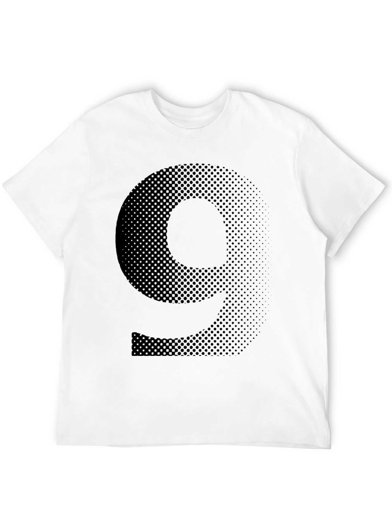 Mens Black T-Shirt - Graphic Number 9 Design