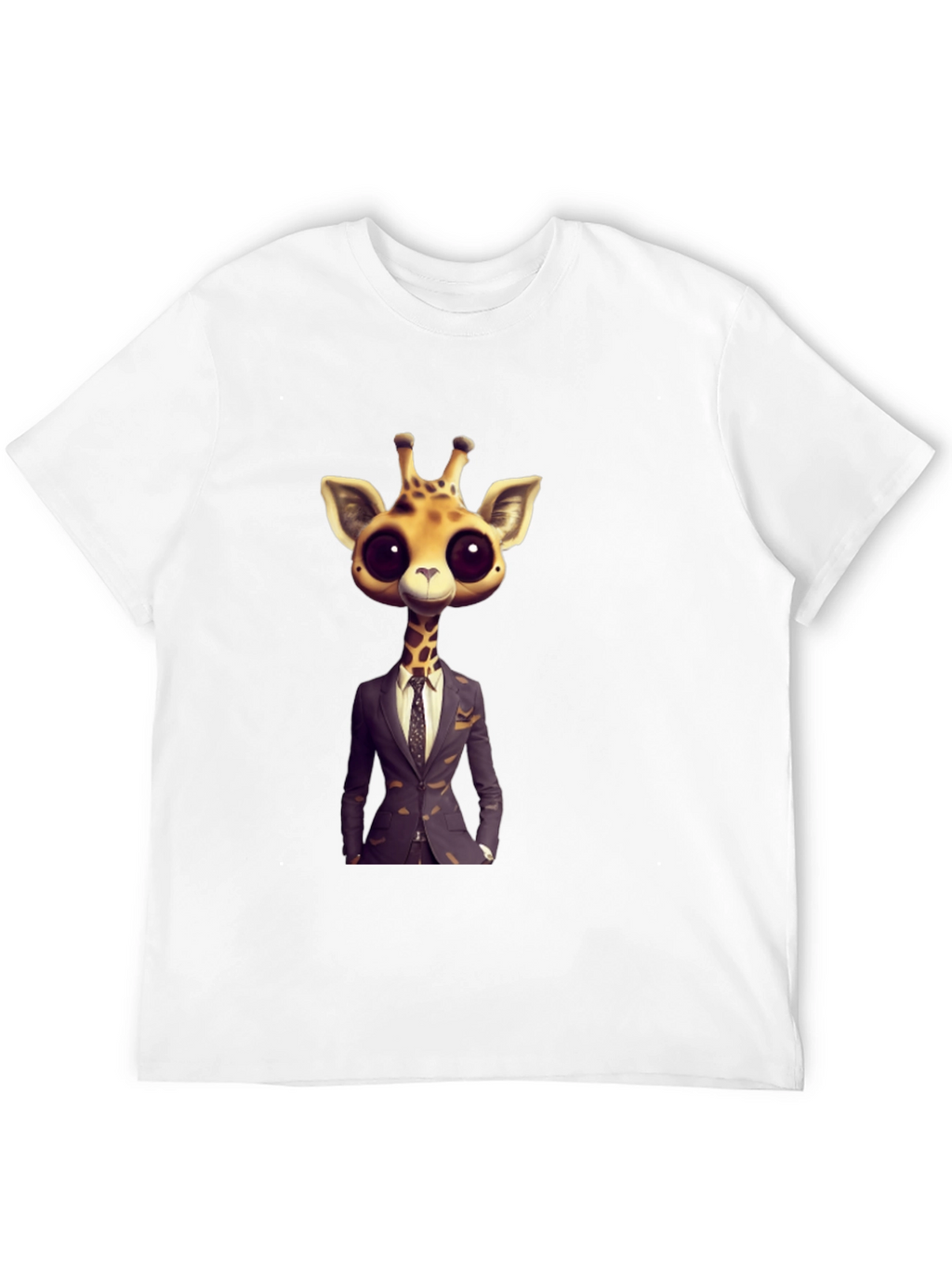 Giraffe in Suit Graphic Tee - Black T-Shirt