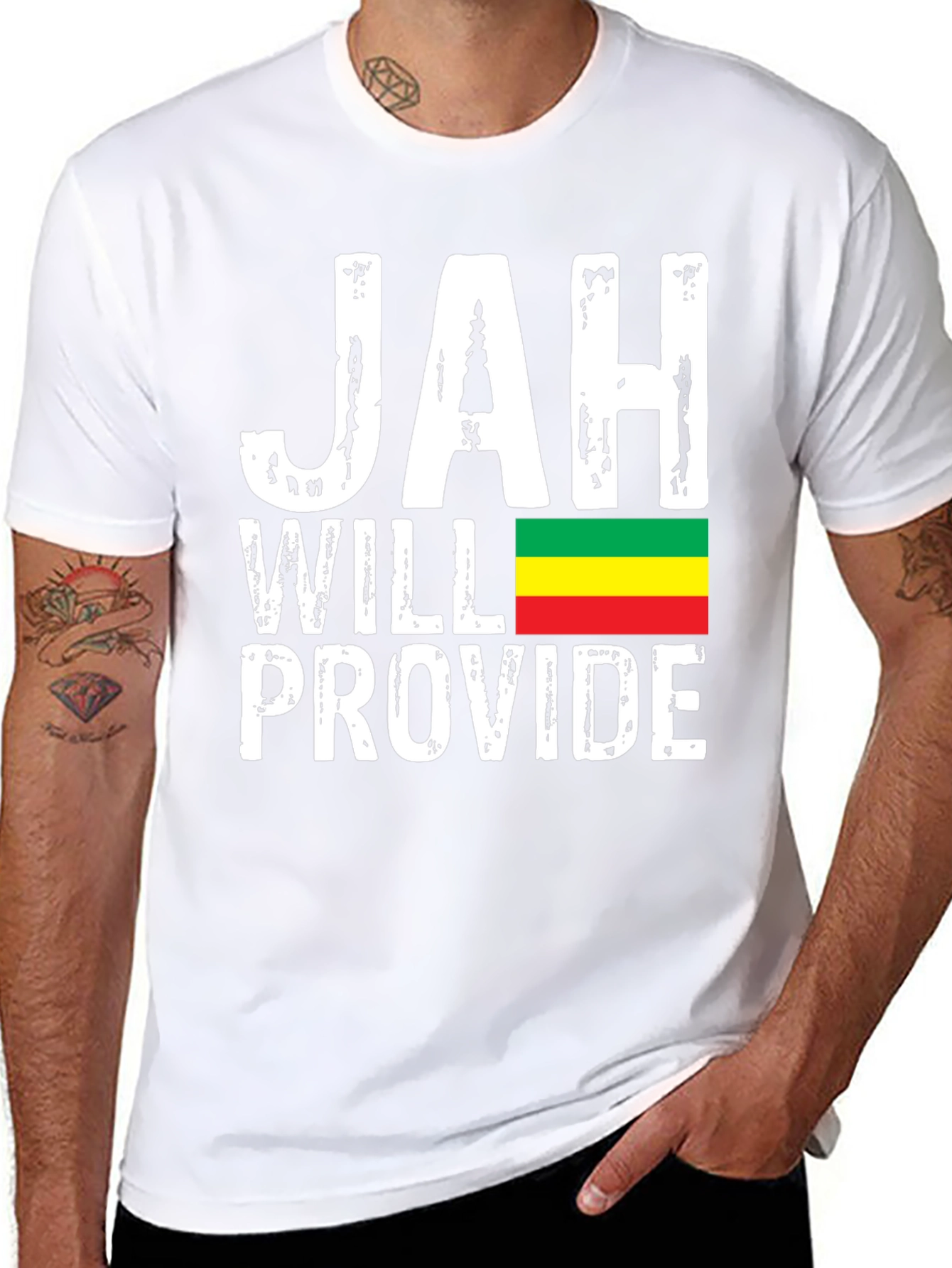 Jah Will Provide Black Graphic Tee