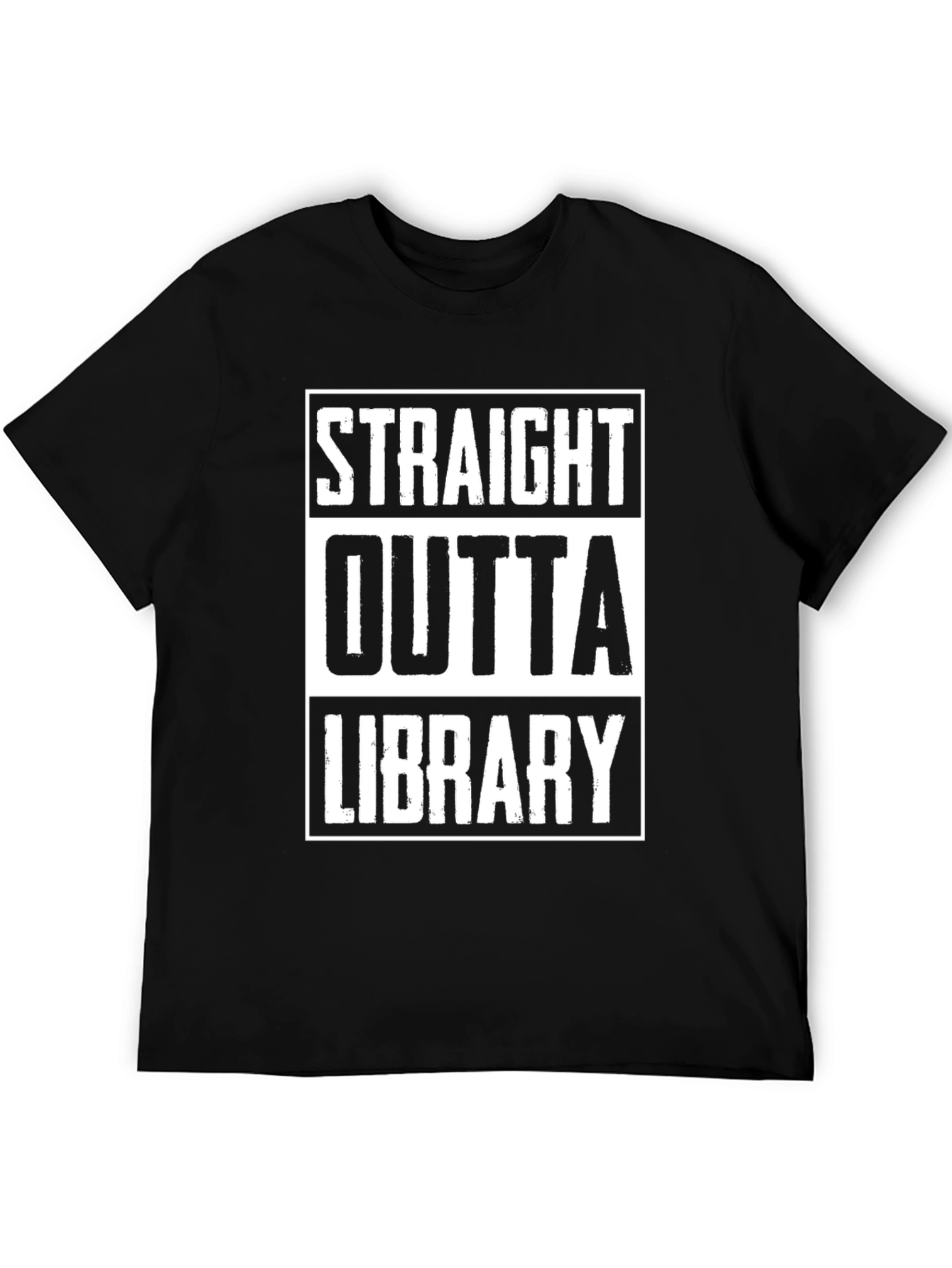 Straight Outta Library Black Graphic Tee