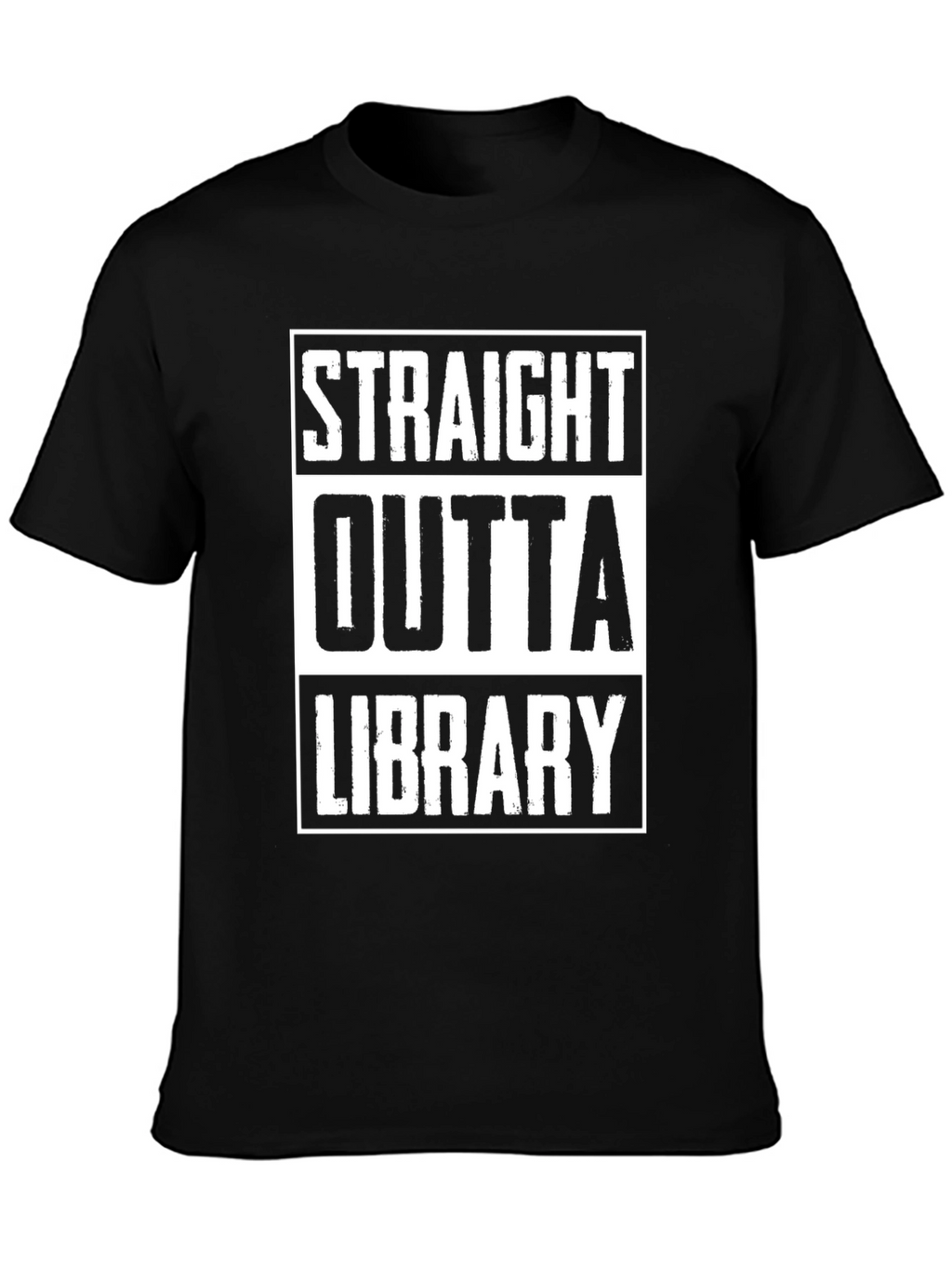Straight Outta Library Black Graphic Tee