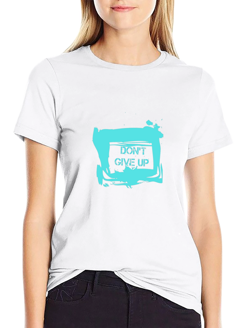 Dont Give Up Graphic Tee - Motivational Black T-Shirt