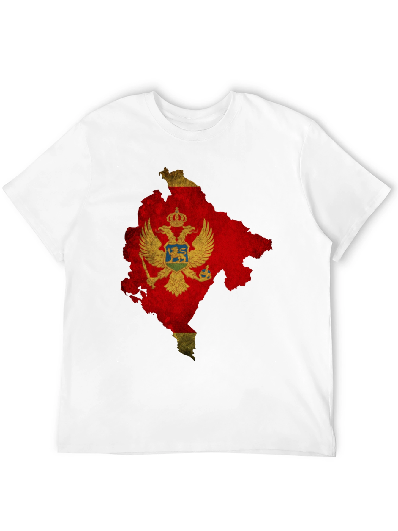 Montenegro Flag Map T-Shirt - Black Cotton Tee