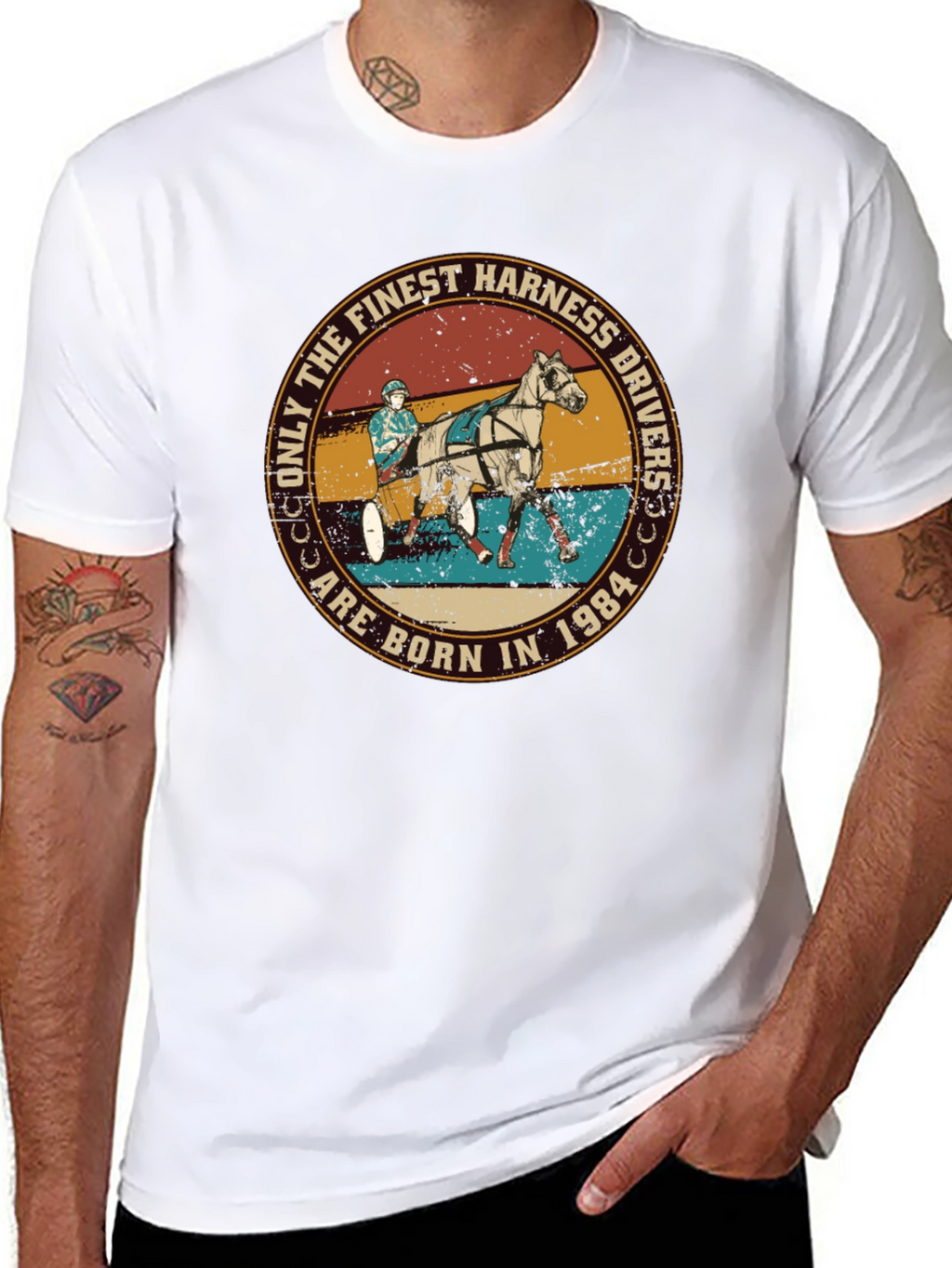 Finest Harness Drivers Born in 1984 Black Tee