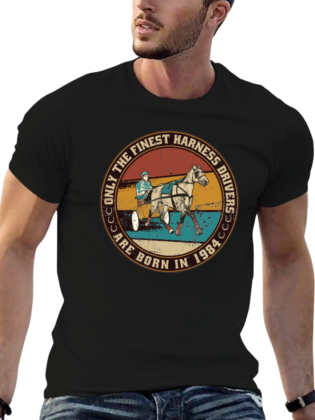 Finest Harness Drivers Born in 1984 Black Tee