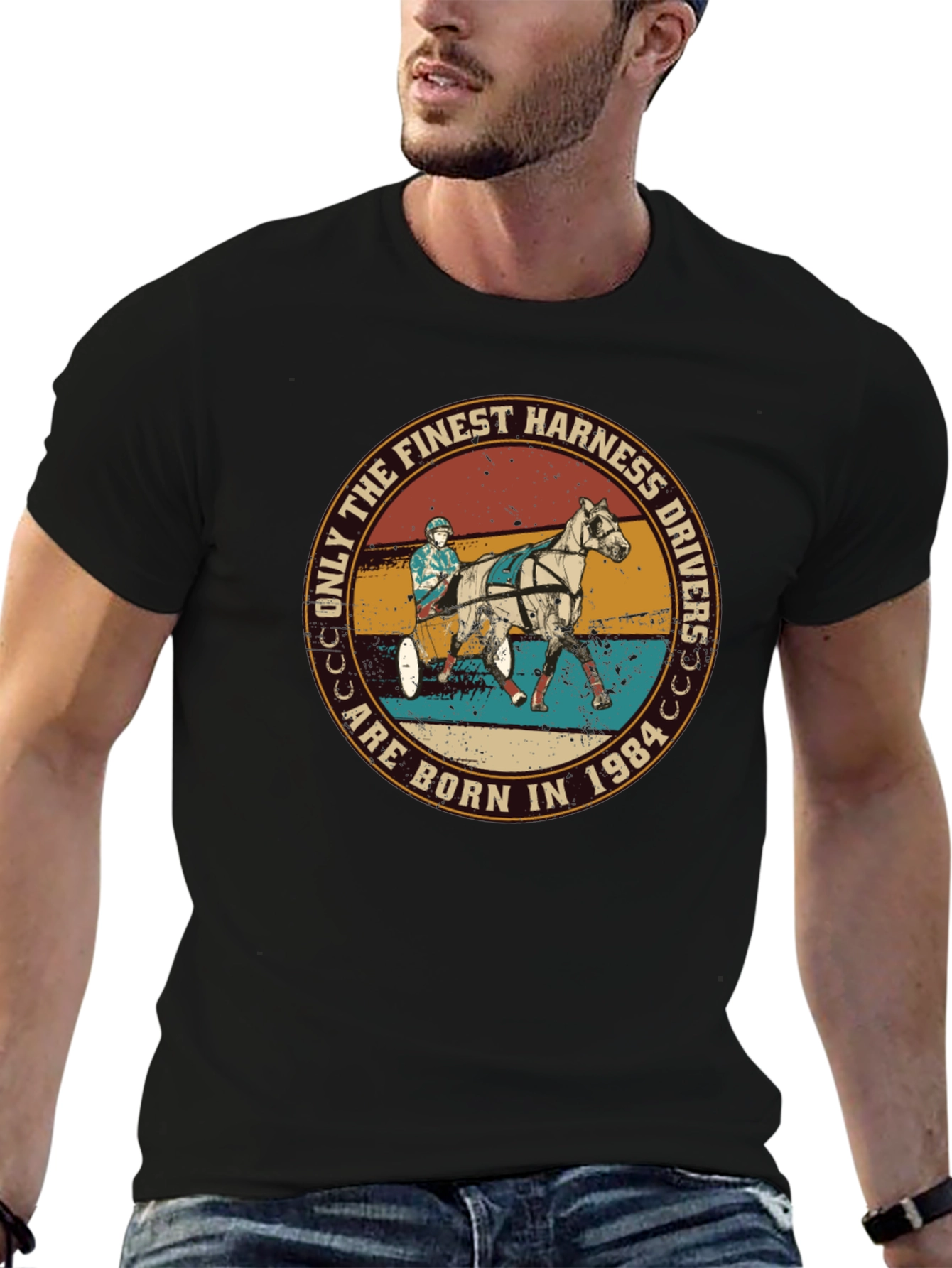 Finest Harness Drivers Born in 1984 Black Tee