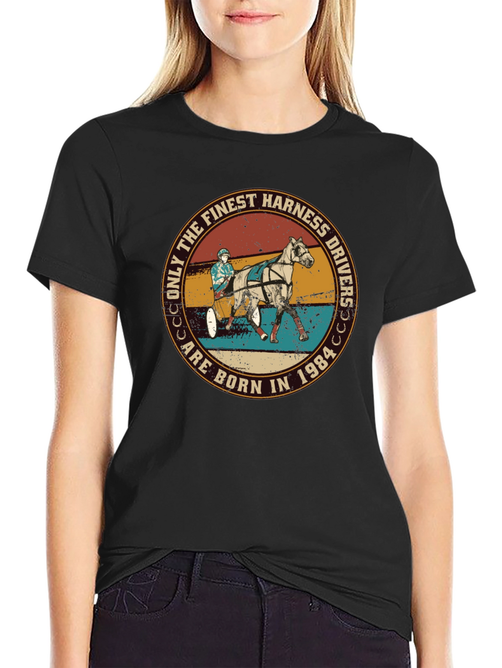 Finest Harness Drivers Born in 1984 Black Tee