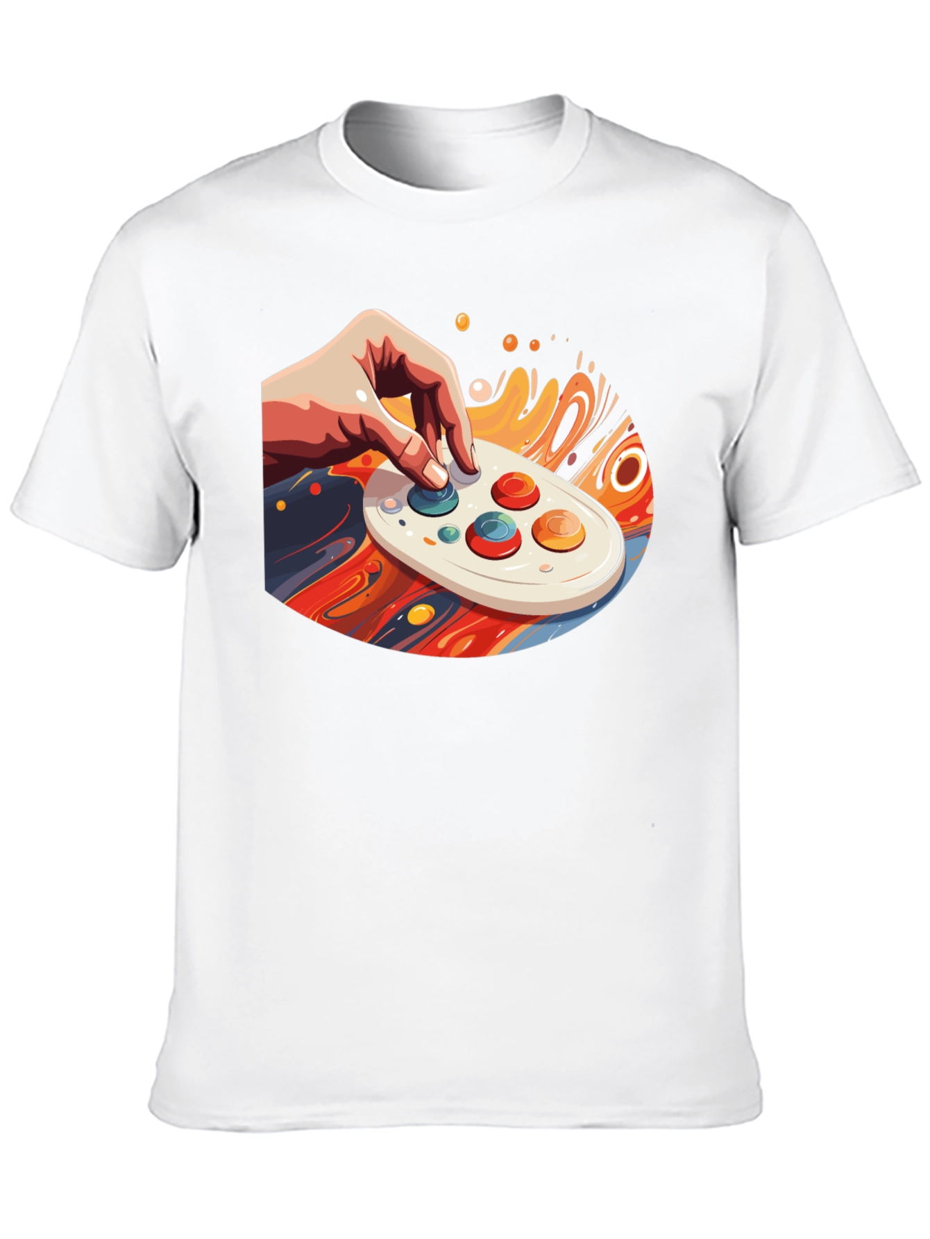 Retro Gaming Tee - Hand on Controller