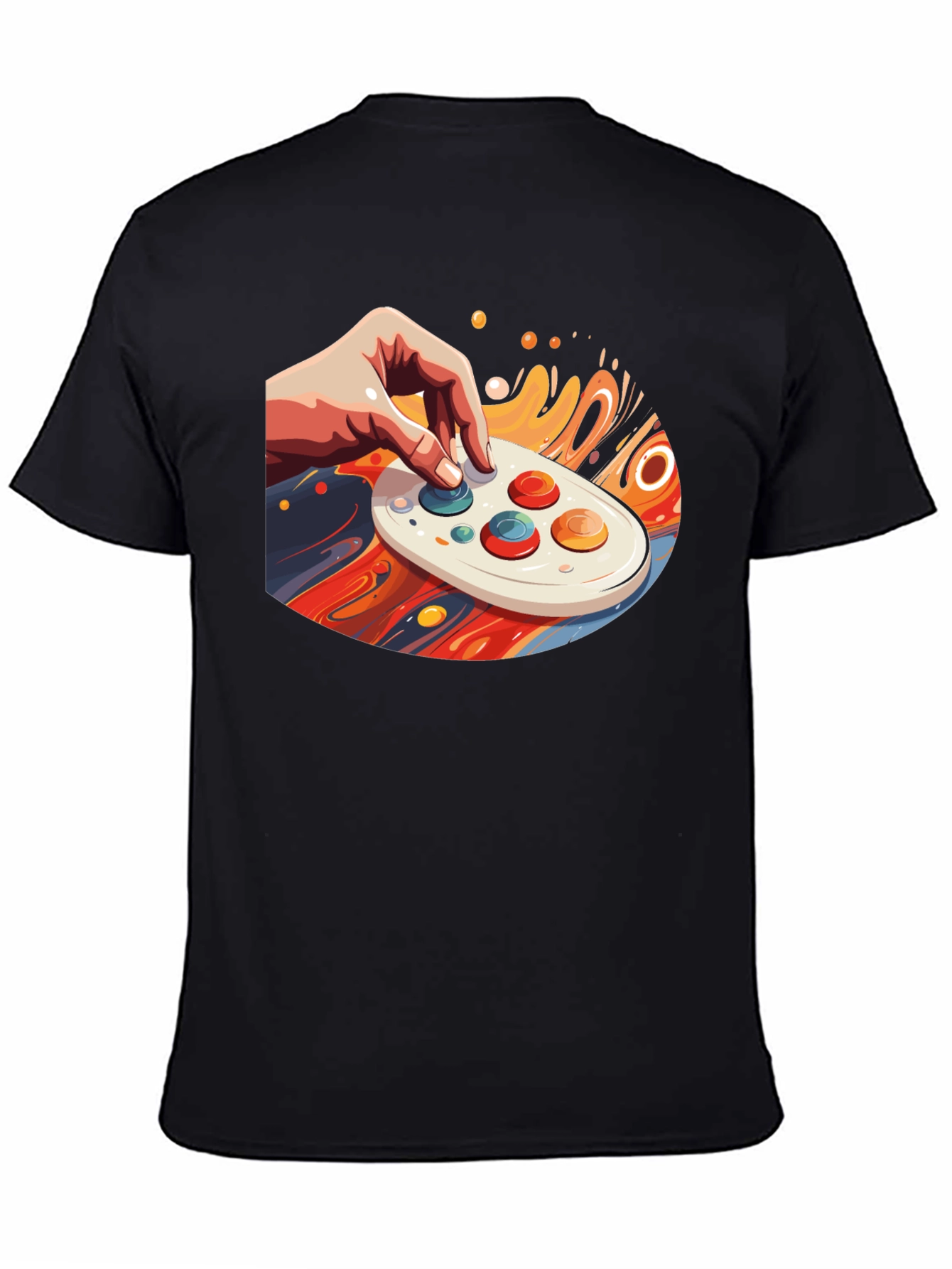 Retro Gaming Tee - Hand on Controller