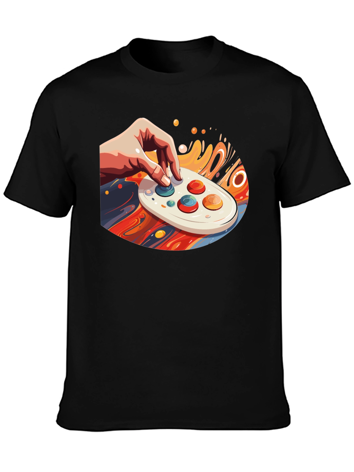 Retro Gaming Tee - Hand on Controller