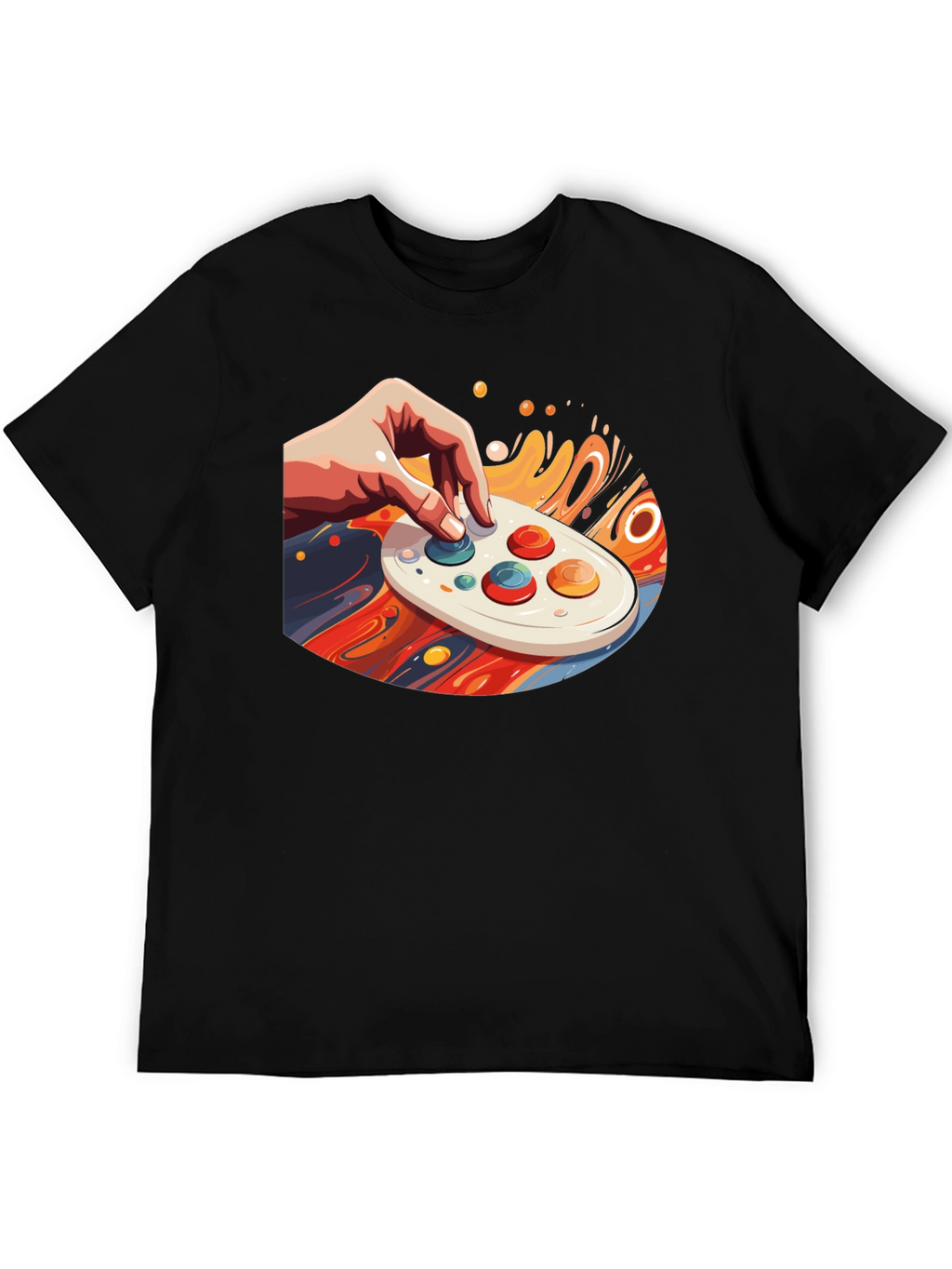 Retro Gaming Tee - Hand on Controller