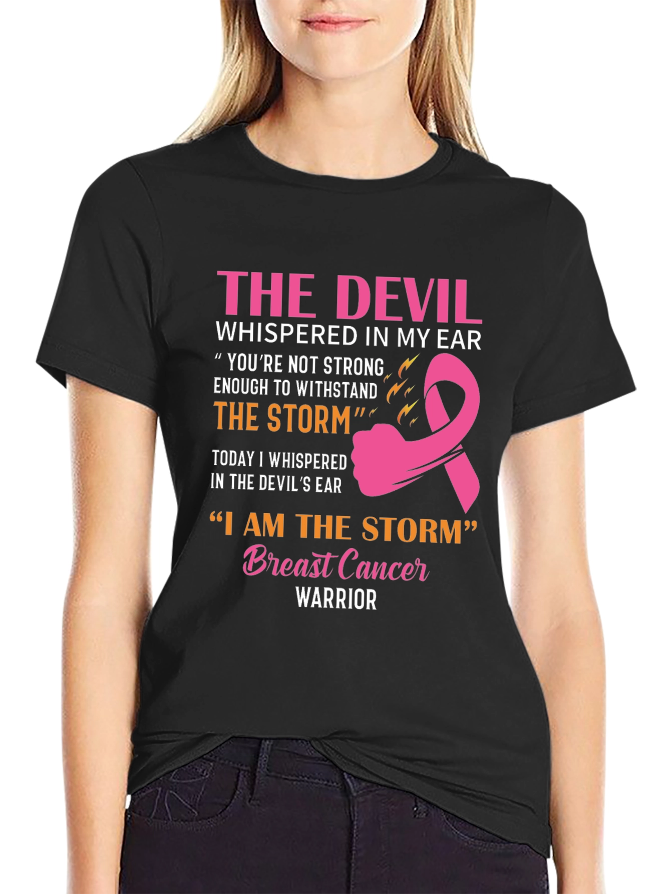 Breast Cancer Warrior T-Shirt: The Devil & The Storm