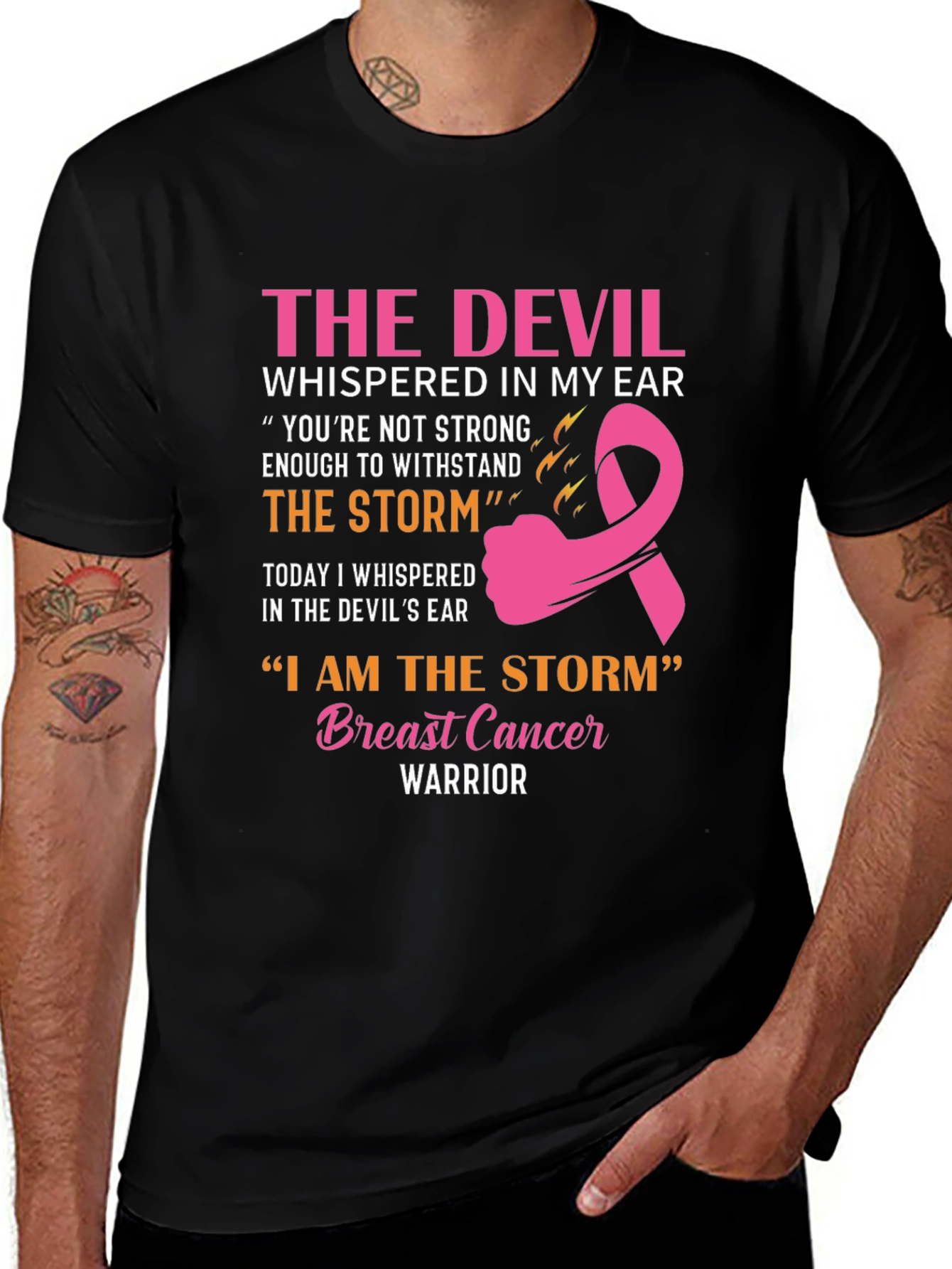 Breast Cancer Warrior T-Shirt: The Devil & The Storm