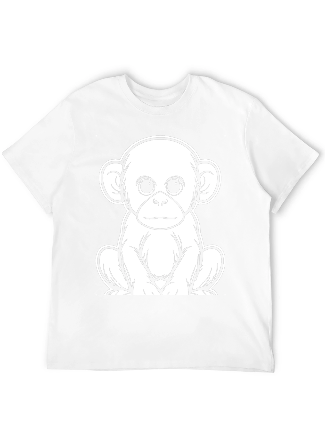 Cute Monkey Graphic Tee - Black