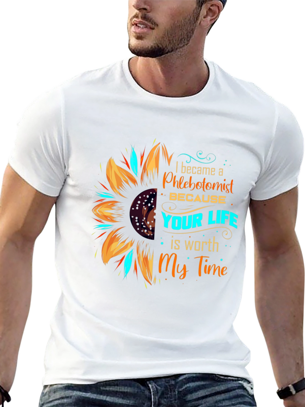 Phlebotomist Sunflower Graphic Tee