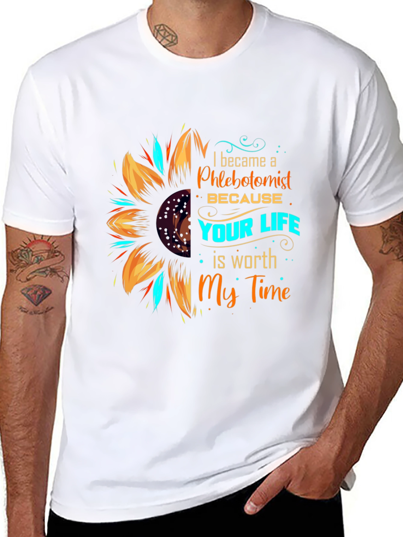 Phlebotomist Sunflower Graphic Tee