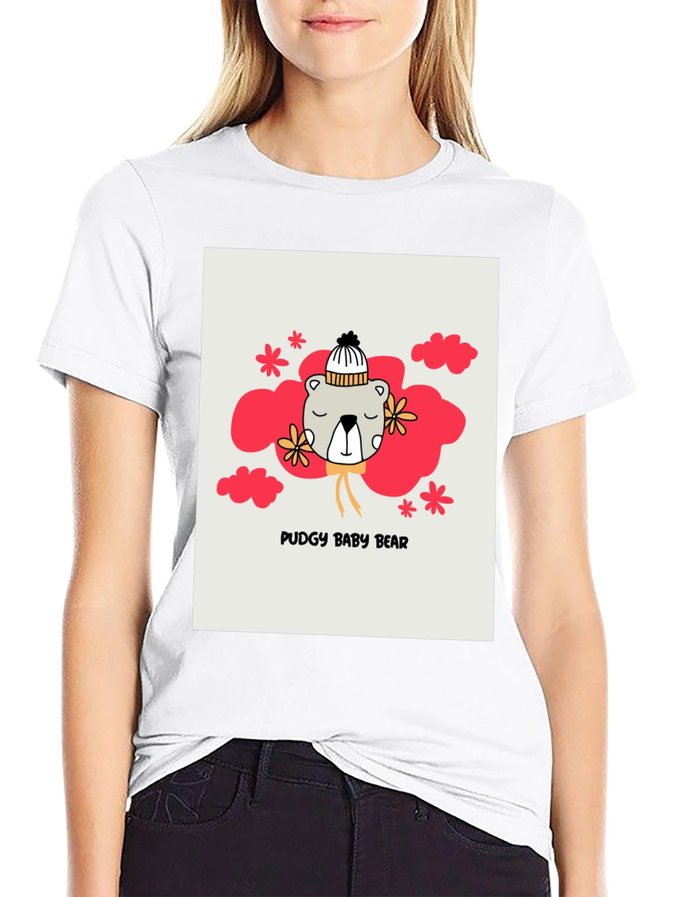 Pudgy Baby Bear Graphic T-Shirt