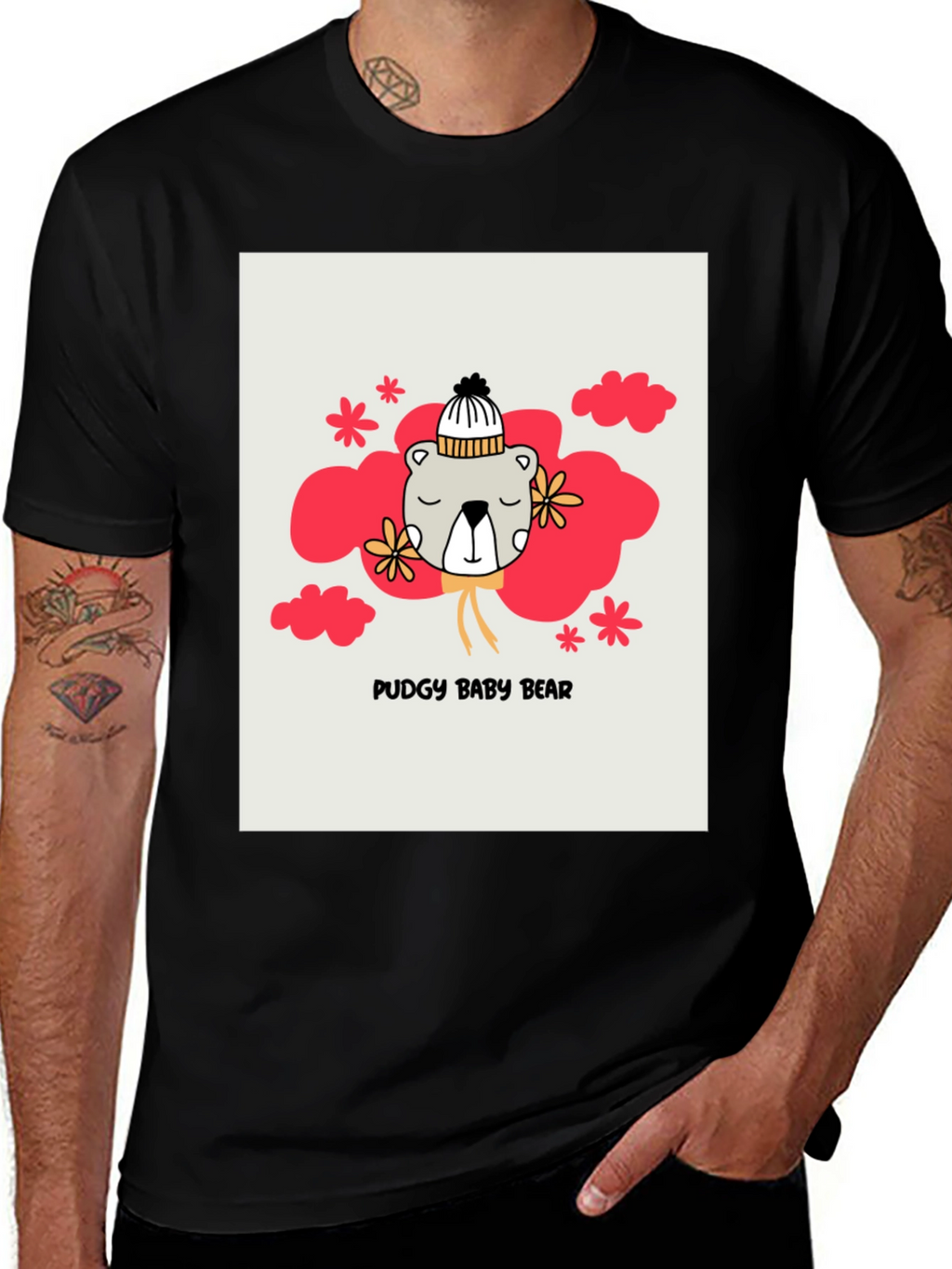 Pudgy Baby Bear Graphic T-Shirt