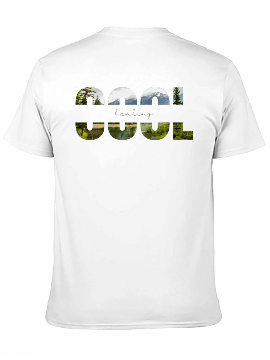 Cool Healing Nature Graphic Black T-Shirt