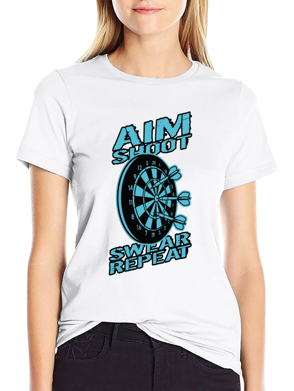 Aim Shoot Swear Repeat Dart T-Shirt